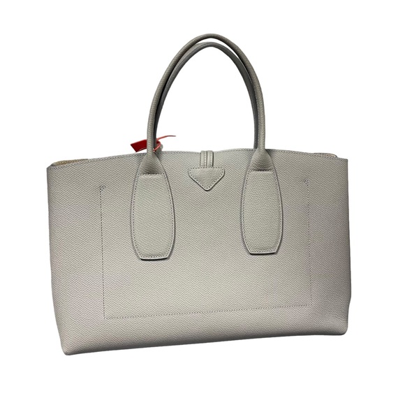 Longchamp - ROSEAU Top handle bag Large Grey/Turtledove Leather - Picture 8 of 11